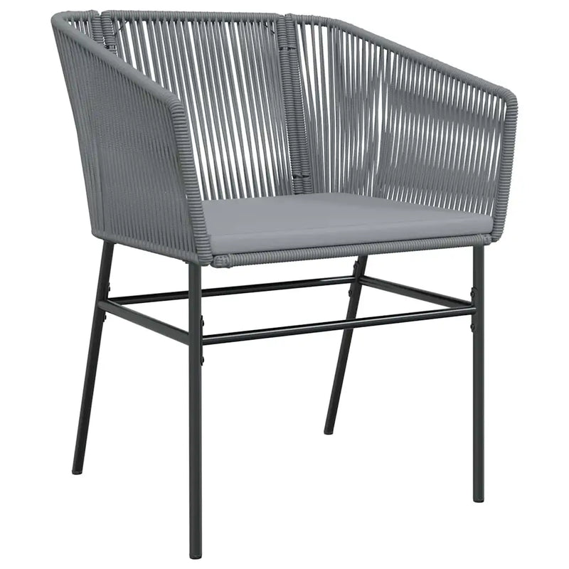 Garden Dining Set with Cushion 9 pcs Grey Powder-Coated Steel