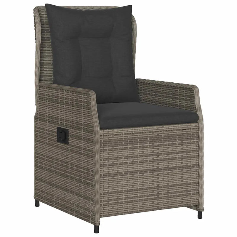 Garden Dining Set 9 pcs Grey Poly Rattan