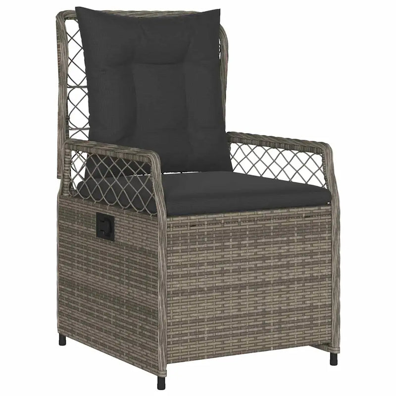 Garden Dining Set 3 pcs Grey Poly Rattan