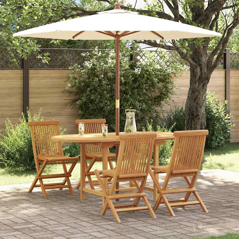 vidaXL Garden Dining Set 5 pcs Brown 160 x 80 x 75 cm Solid teak wood