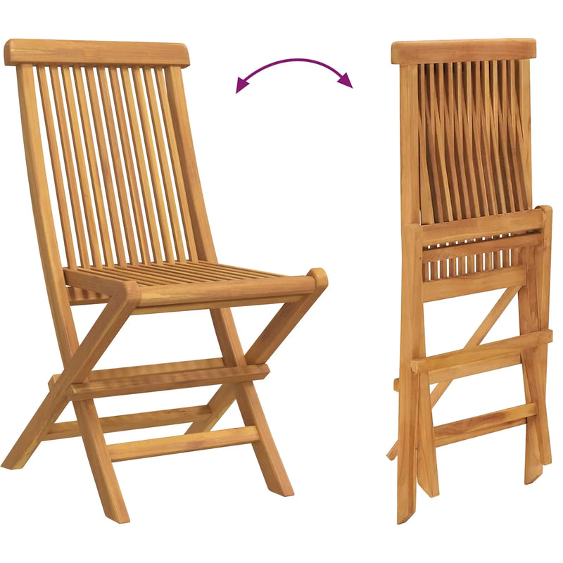 Garden Dining Set 5 pcs Brown Solid Teak Wood