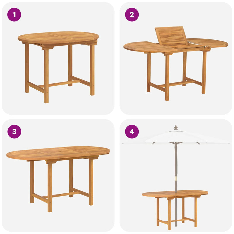 Garden Dining Set 5 pcs Brown Solid Teak Wood