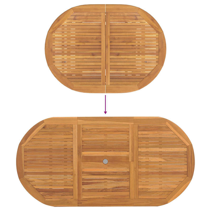Garden Dining Set 5 pcs Brown Solid Teak Wood