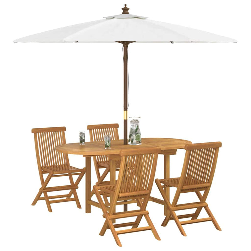 vidaXL Garden Dining Set 5 pcs Brown 160 x 80 x 75 cm Solid teak wood