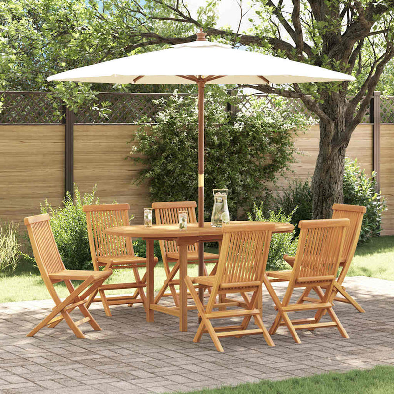 vidaXL Garden Dining Set 7 pcs Brown 160 x 80 x 75 cm Solid teak wood