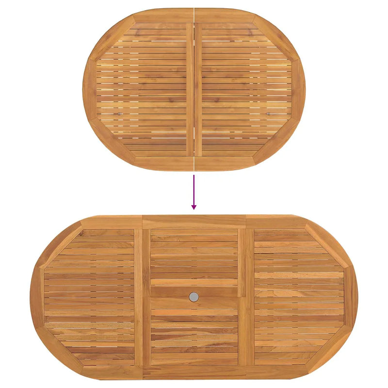 Garden Dining Set 7 pcs Brown Solid Teak Wood