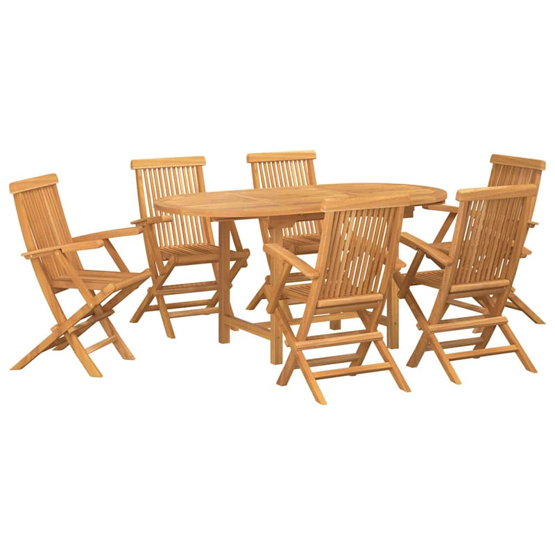 vidaXL Garden Dining Set 7 pcs Brown 160 x 80 x 75 cm Solid teak wood