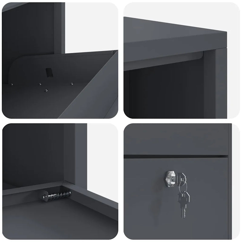 Parcel Drop Box with Storage Anthracite 44 x 22 x 82 cm Steel