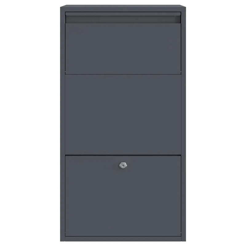 Parcel Drop Box with Storage Anthracite 44 x 22 x 82 cm Steel