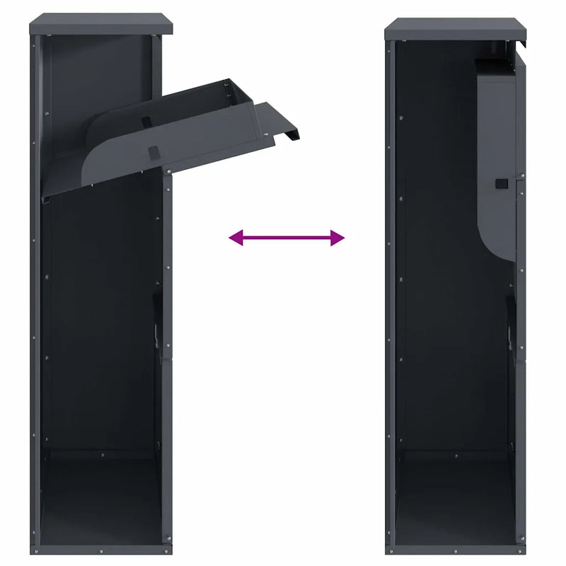 Parcel Drop Box with Storage Anthracite 44 x 22 x 82 cm Steel