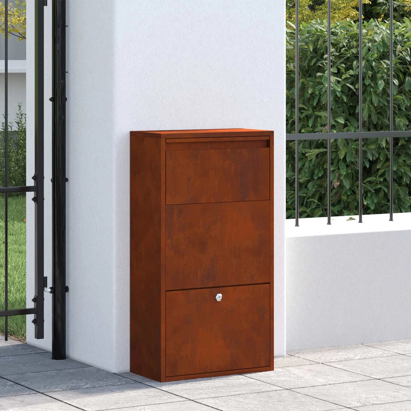 Parcel Drop Box Rusty 44 x 22 x 82 cm Weathering Steel