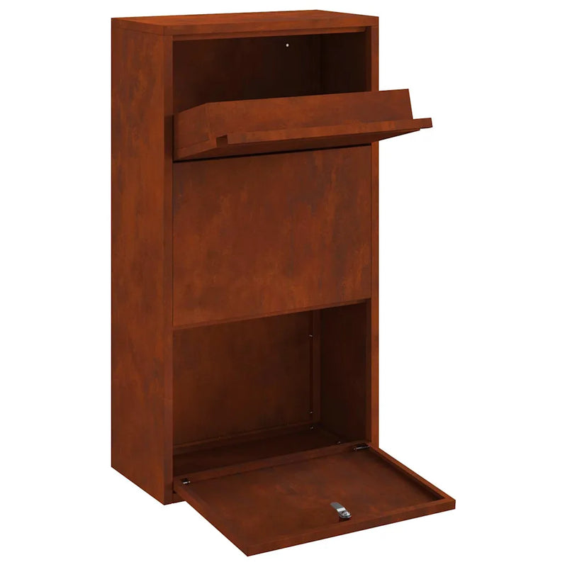 Parcel Drop Box Rusty 44 x 22 x 82 cm Weathering Steel