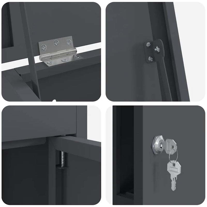 Parcel Drop Box with Door Anthracite 44,5 x 29 x 110,5 cm Steel