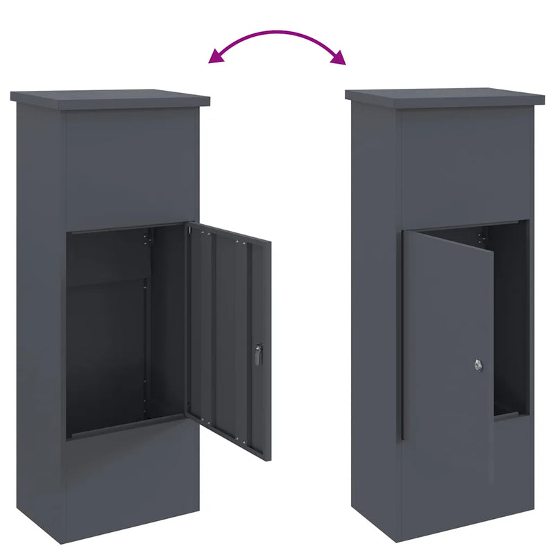 Parcel Drop Box with Door Anthracite 44,5 x 29 x 110,5 cm Steel