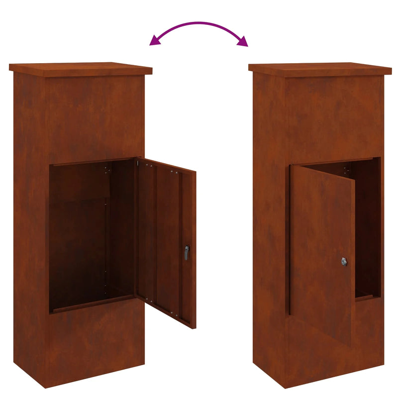 Parcel Drop Box Rusty 44,5 x 29 x 110,5 cm Weathering Steel