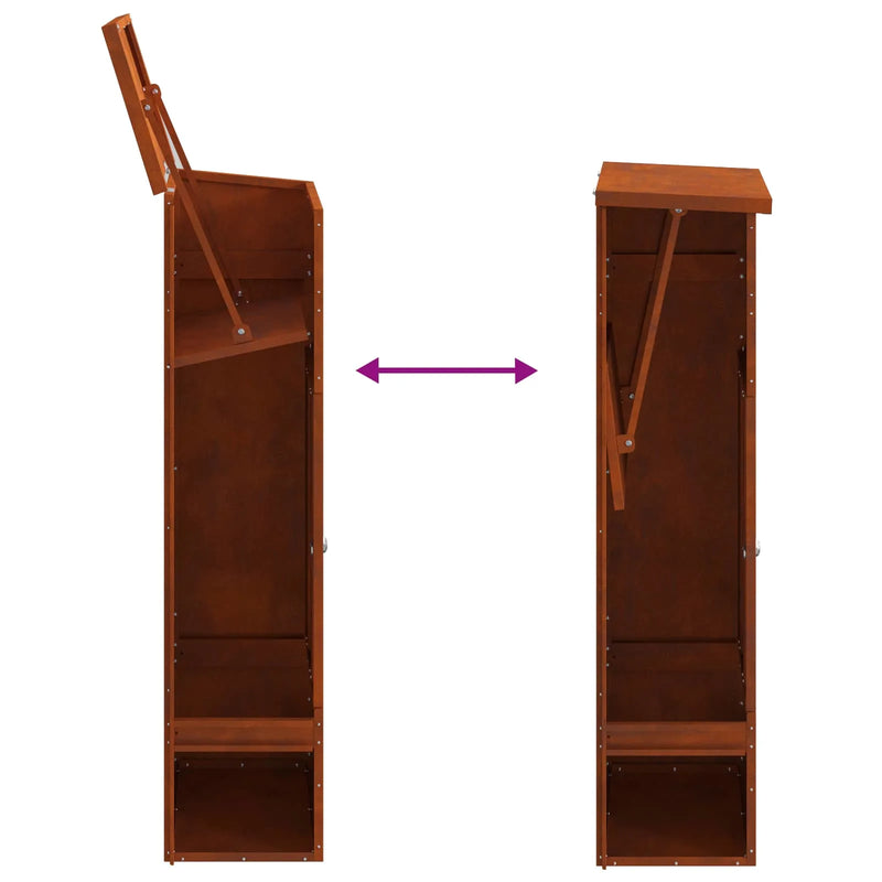 Parcel Drop Box Rusty 44,5 x 29 x 110,5 cm Weathering Steel