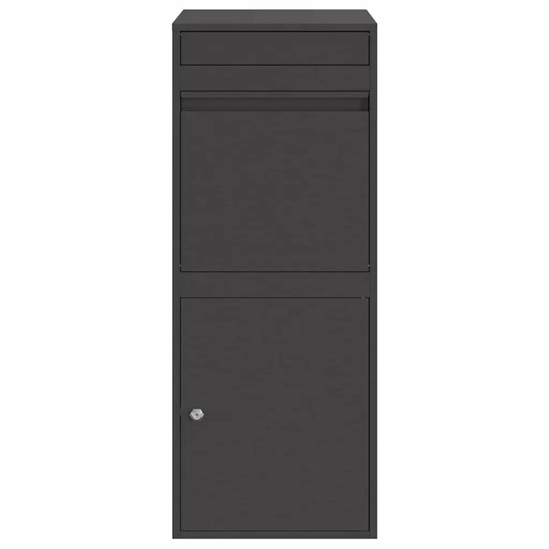Parcel Drop Box with Storage Black 41 x 38 x 103 cm Steel