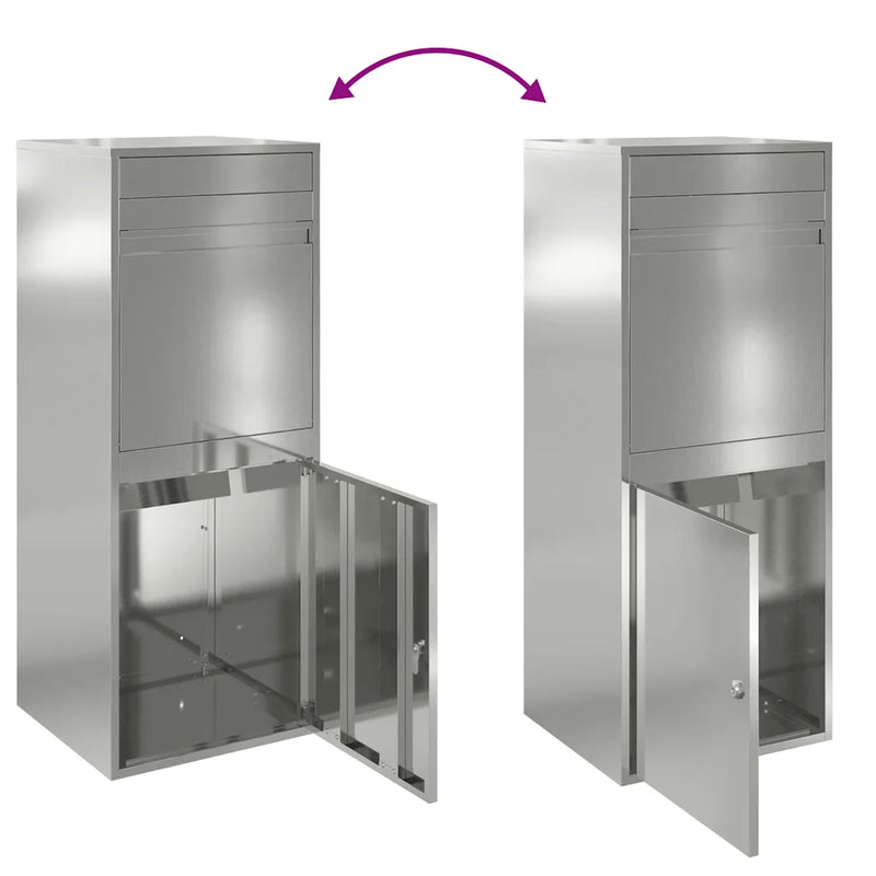 Parcel Drop Box Black 41 x 38 x 103 cm Galvanised Steel