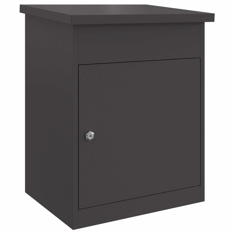 Parcel Drop Box with Storage Black 47.5 x 38 x 59 cm Steel