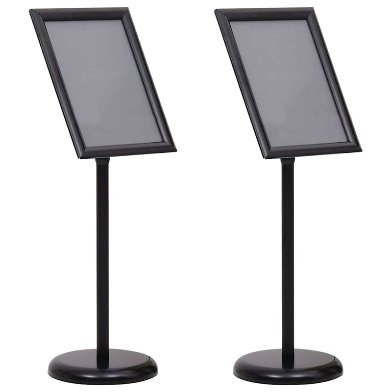 vidaXL Poster Stands 2 pcs Black 32.7 x 24 x 108 cm Aluminium