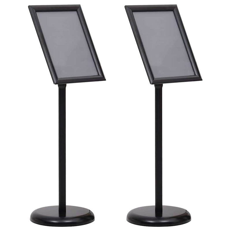 vidaXL Poster Stands 2 pcs Black 32.7 x 24 x 108 cm Aluminium