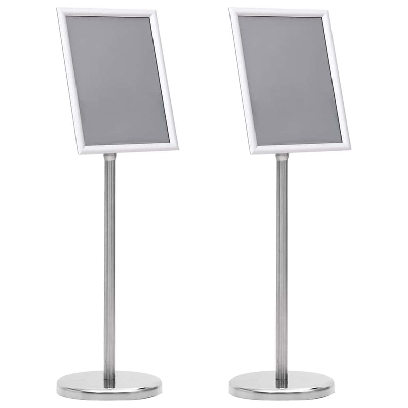 vidaXL Poster Stands 2 pcs Silver 32.7 x 24 x 108 cm Aluminium