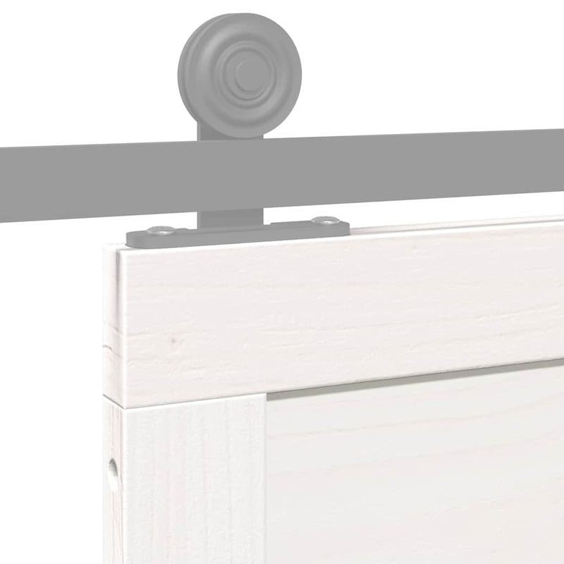 vidaXL Barn Door White 100 x 208 cm Solid Pine wood