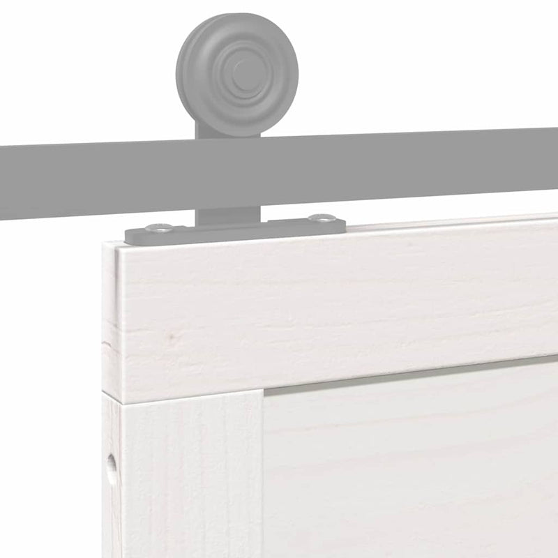 vidaXL Barn Door White 90 x 208 cm Solid Pine wood