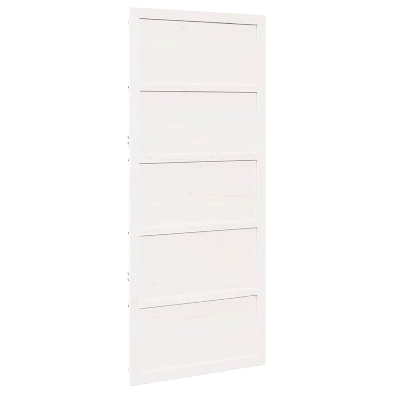 vidaXL Barn Door White 90 x 208 cm Solid Pine wood