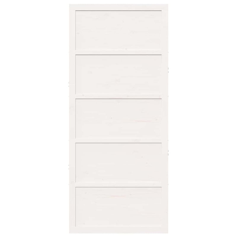 vidaXL Barn Door White 90 x 208 cm Solid Pine wood
