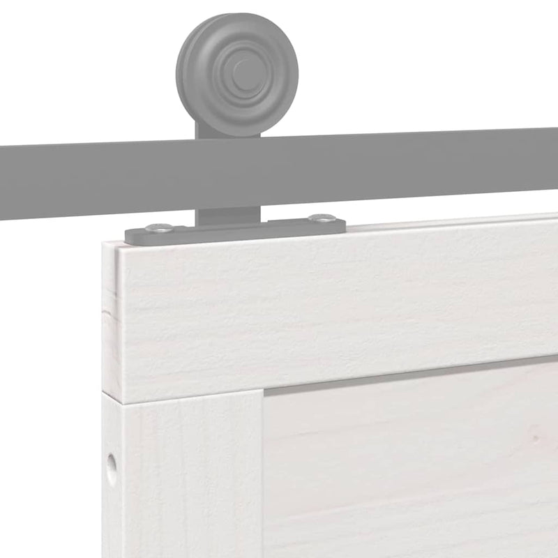 vidaXL Barn Door White 100 x 210 cm Solid pine wood
