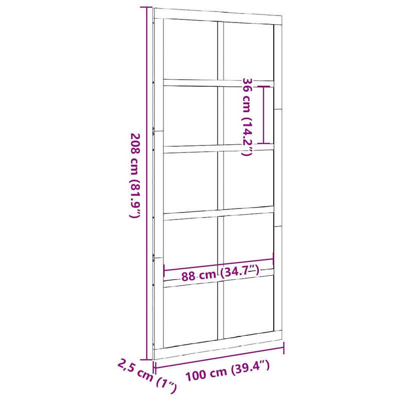vidaXL Barn Door White 100 x 210 cm Solid pine wood