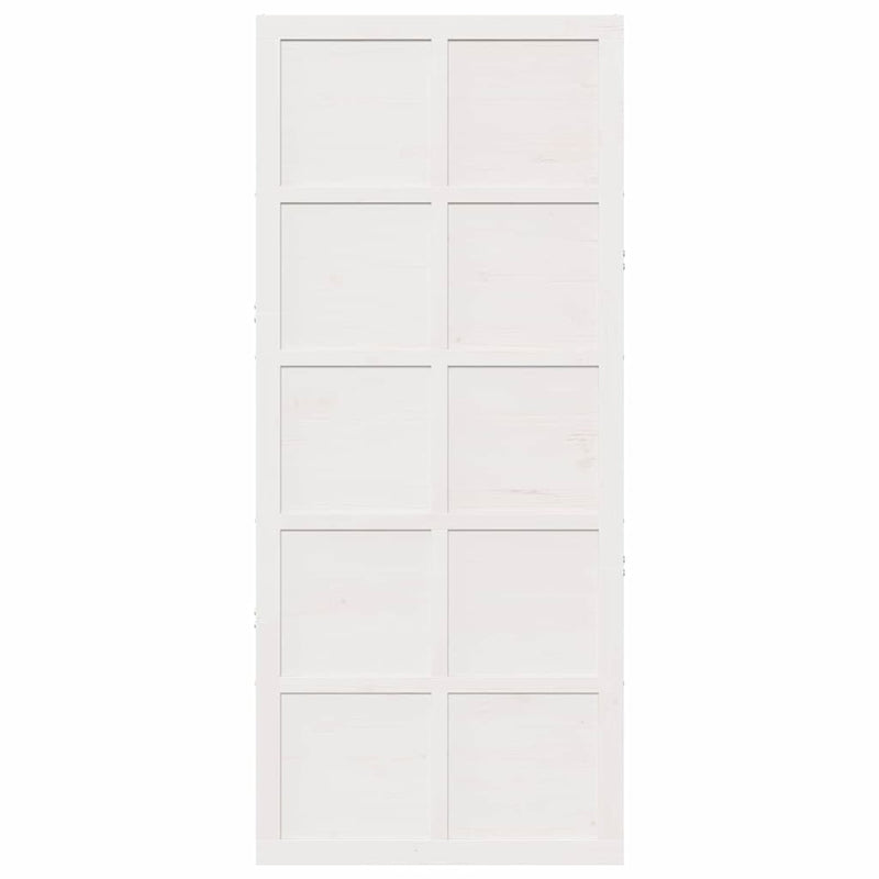 vidaXL Barn Door White 90 x 210 cm Solid pine wood