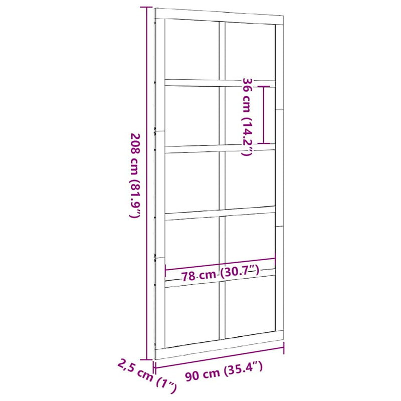 vidaXL Barn Door White 90 x 210 cm Solid pine wood