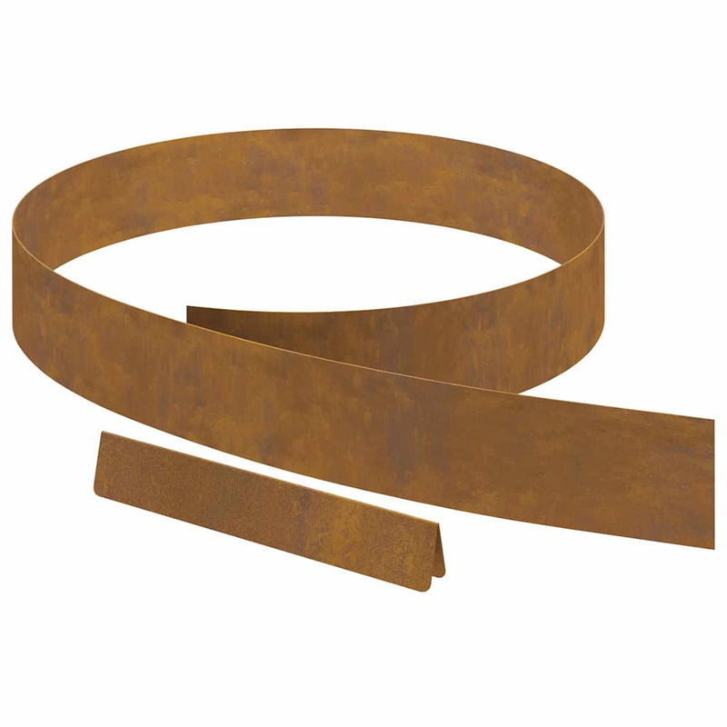 vidaXL Lawn Edging Rusty 450 x 0.05 x 15 cm Weathering Steel