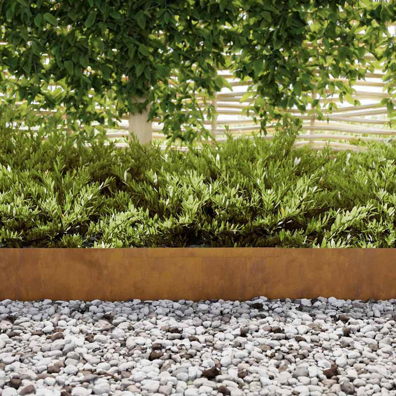 vidaXL Lawn Edging Rusty 450 x 0.05 x 15 cm Weathering Steel