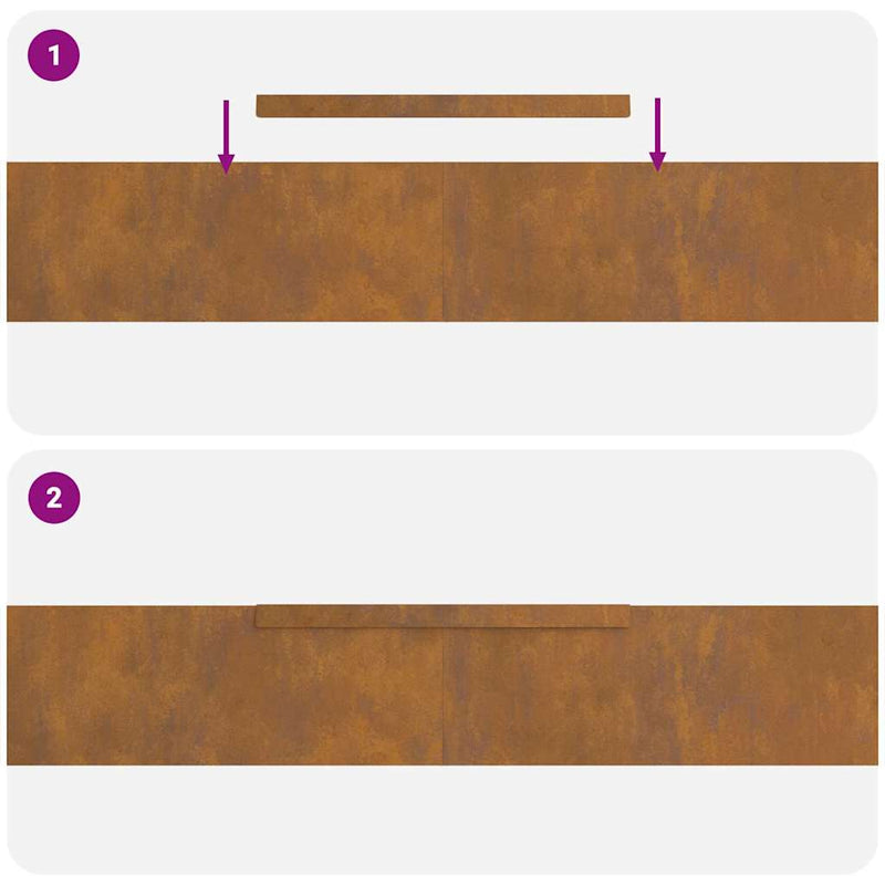 vidaXL Lawn Edging Rusty 450 x 0.05 x 15 cm Weathering Steel