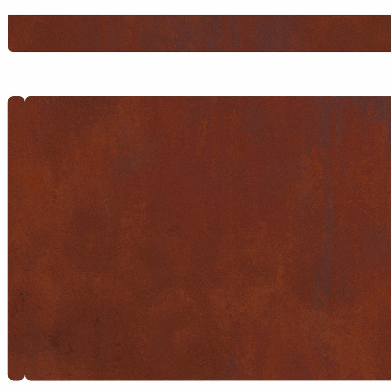 Lawn Edging 4 pcs Rusty 450 x 0.05 x 15 cm Weathering Steel