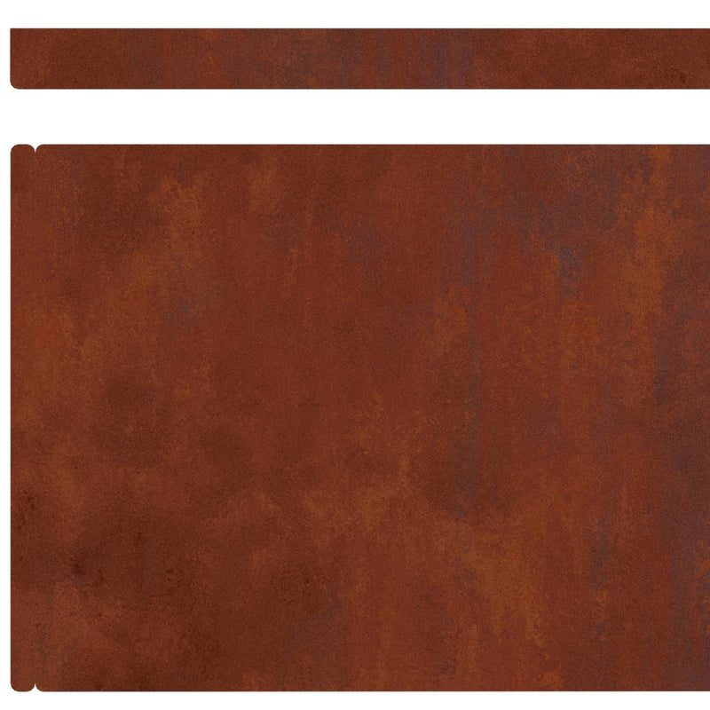 Lawn Edging 4 pcs Rusty 450 x 0.05 x 15 cm Weathering Steel