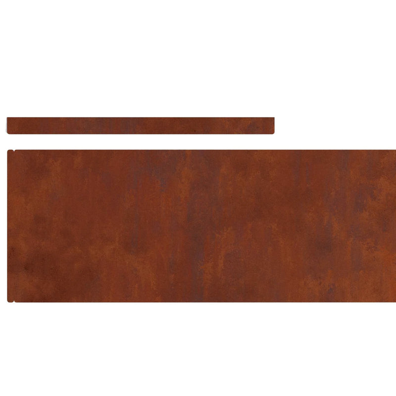 Lawn Edging 4 pcs Rusty 450 x 0.05 x 15 cm Weathering Steel