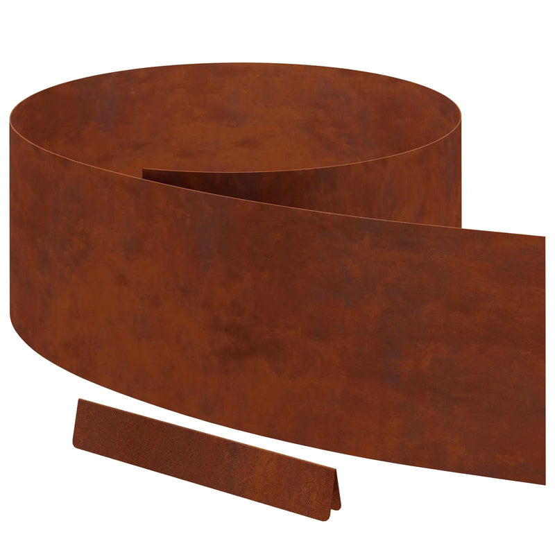 Lawn Edging 4 pcs 450 x 25 cm Weathering Steel Rusty