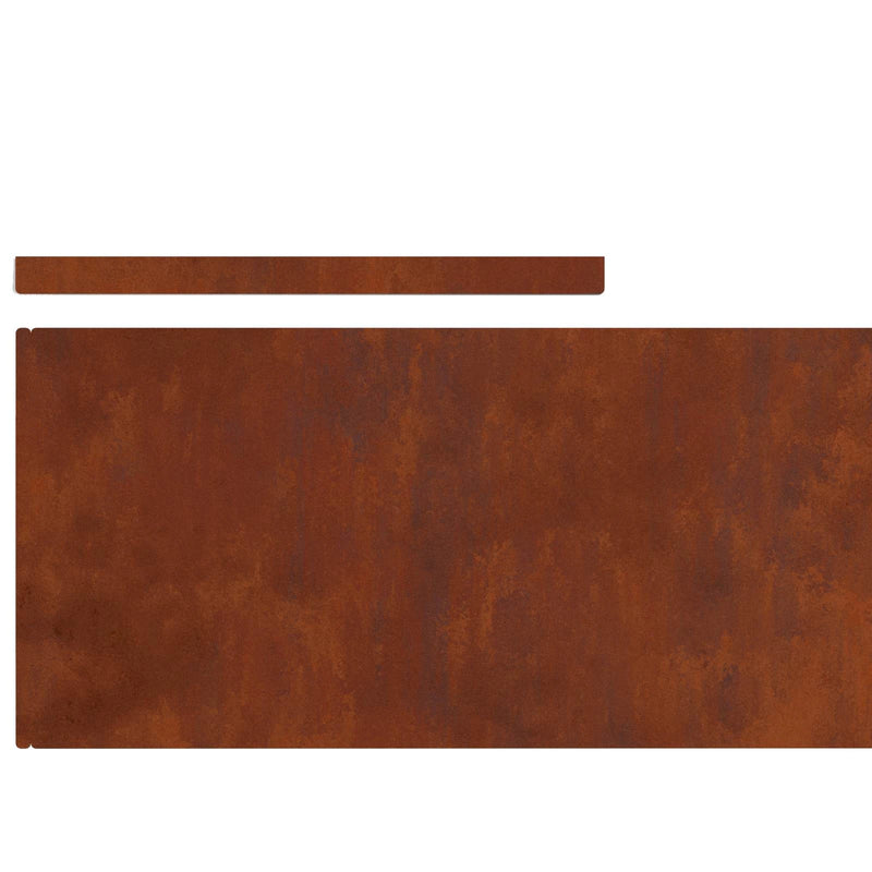 Lawn Edging 4 pcs 450 x 25 cm Weathering Steel Rusty