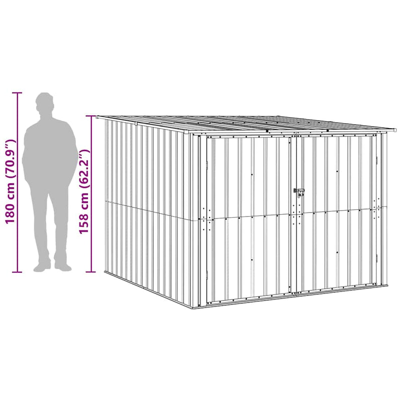 Bike Shed 3 pcs Anthracite 216 x 207 x 158 cm Metal