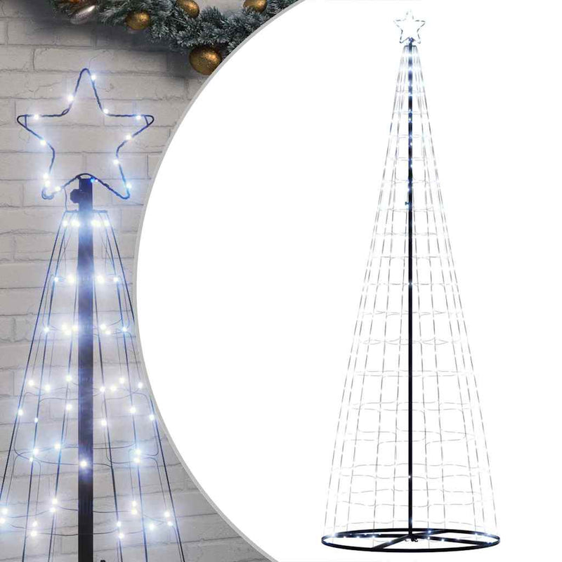 vidaXL LED Christmas Tree Cool White 100.5 x 100.5 x 304 cm Iron