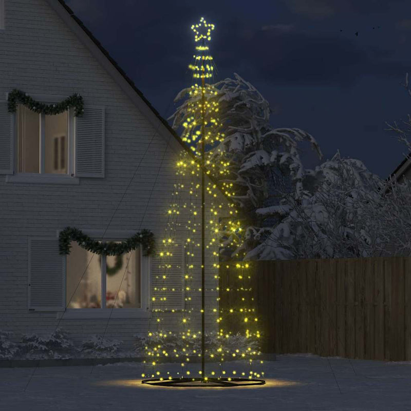 vidaXL LED Christmas Tree Warm White 160 x 160 x 503 cm Iron