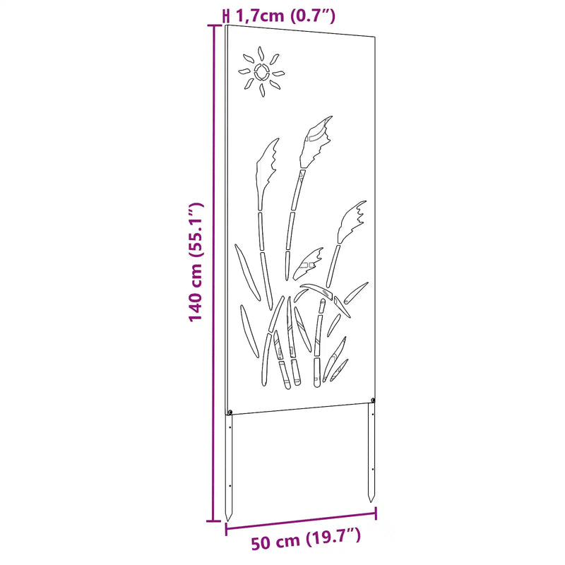 Garden Privacy Screen Anthracite 50 x 140 cm Cold-rolled steel