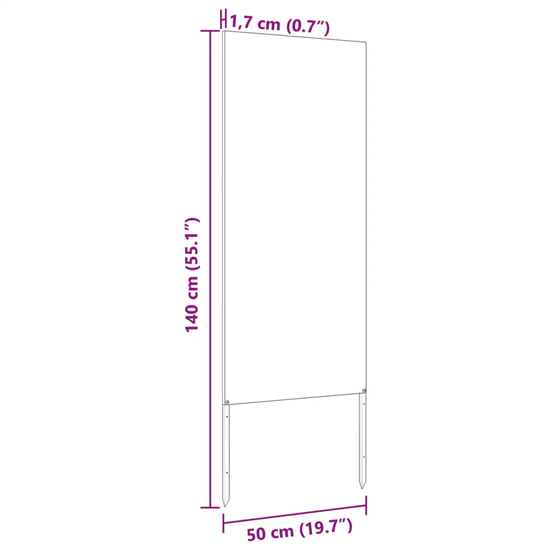 Garden Privacy Screen Black 50 x 140 cm Cold-rolled steel