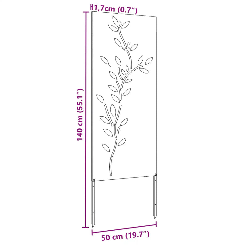 Garden Privacy Screen Black 50 x 140 cm Cold-rolled steel