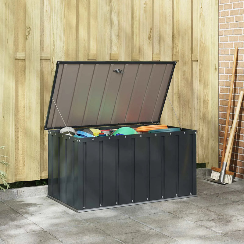 Garden Storage Box Black 101 x 56.5 x 50 cm Steel