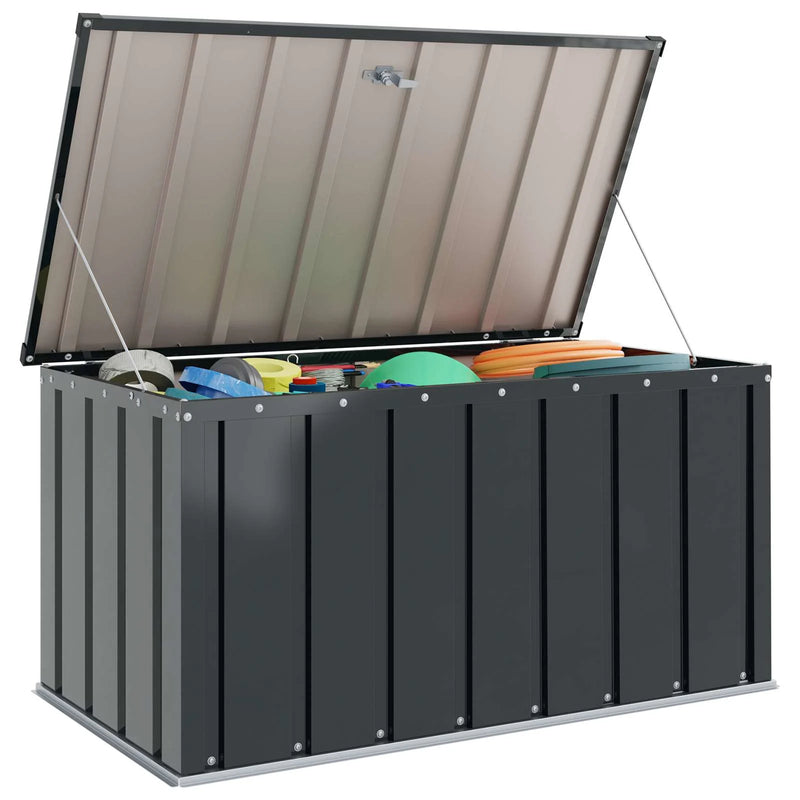Garden Storage Box Black 101 x 56.5 x 50 cm Steel